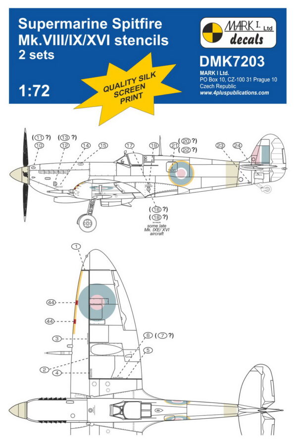 [DMK7203] Spitfire Mk.VIII/IX/XVI popisky