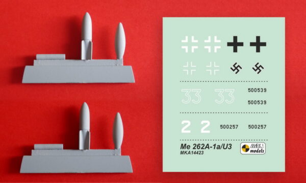 [MKA14423] Me 262A konv. a zbraňový set (Me 262A-1/U3, vč. obtisků & Me 262A-1a/Jabo/A-2a) - Image 4