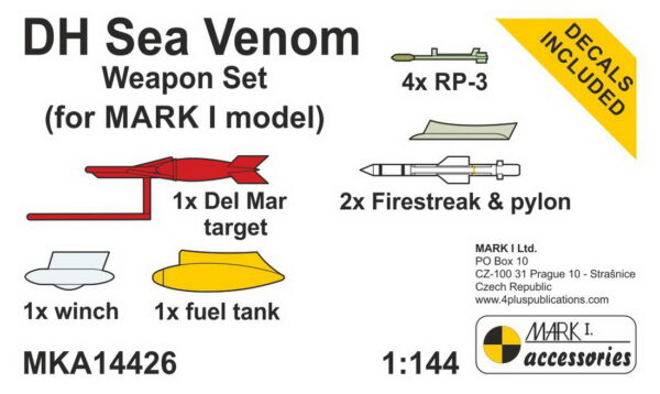 [MKA14426] DH Sea Venom zbraňový set (resiny & obtisky)