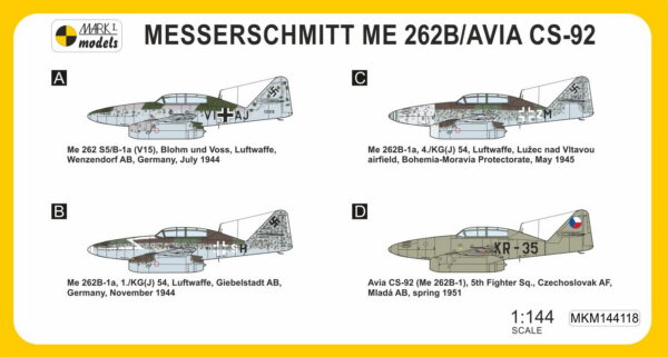 [MKM144118] Messerschmitt Me 262B Schwalbe/Avia CS-92 ‘Jet Trainer’ - Image 2
