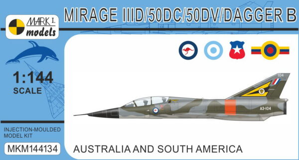 [MKM144134] Mirage IIID/50DC/50DV/Dagger B Dvoumístný letoun ,Austrálie & Jižní Amerika'