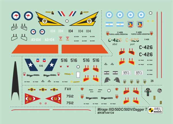 [MKM144134] Mirage IIID/50DC/50DV/Dagger B Dvoumístný letoun ,Austrálie & Jižní Amerika' - Image 3
