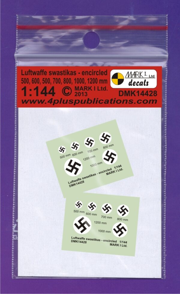 [DMK14428] Luftwaffe výsostné znaky (svastiky), v bílém kruhu