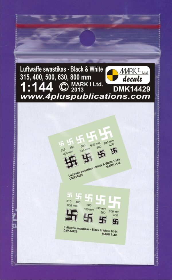 [DMK14429] Luftwaffe výsostné znaky (svastiky) - černé a bílé