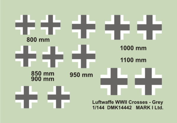 [DMK14442] Luftwaffe výsostné znaky (Balkenkreuz), pozdější typ - šedé - Image 2