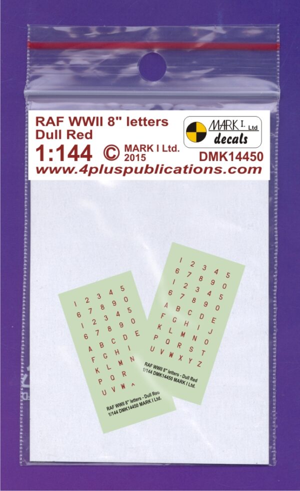 [DMK14450] RAF 2. sv.v. sér. číslice a písmena 8" - červená