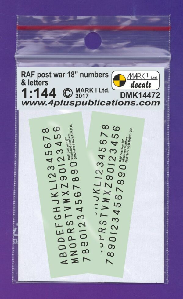 [DMK14472] RAF poválečné sér. číslice a písmena 18" - černé