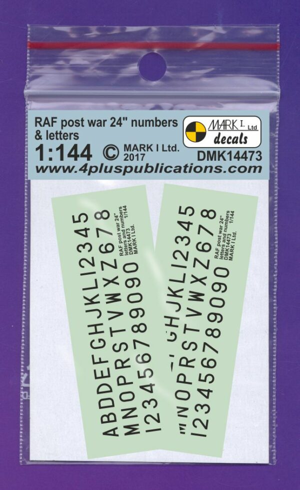 [DMK14473] RAF poválečné sériové číslice a písmena 24" - černé