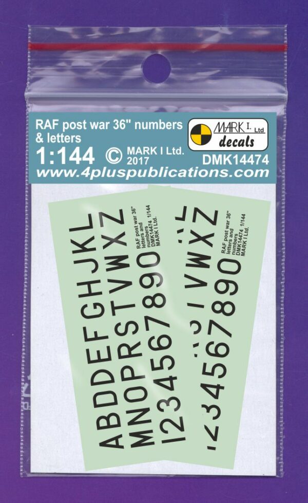 [DMK14474] RAF poválečné sériové číslice a písmena 36" - černé