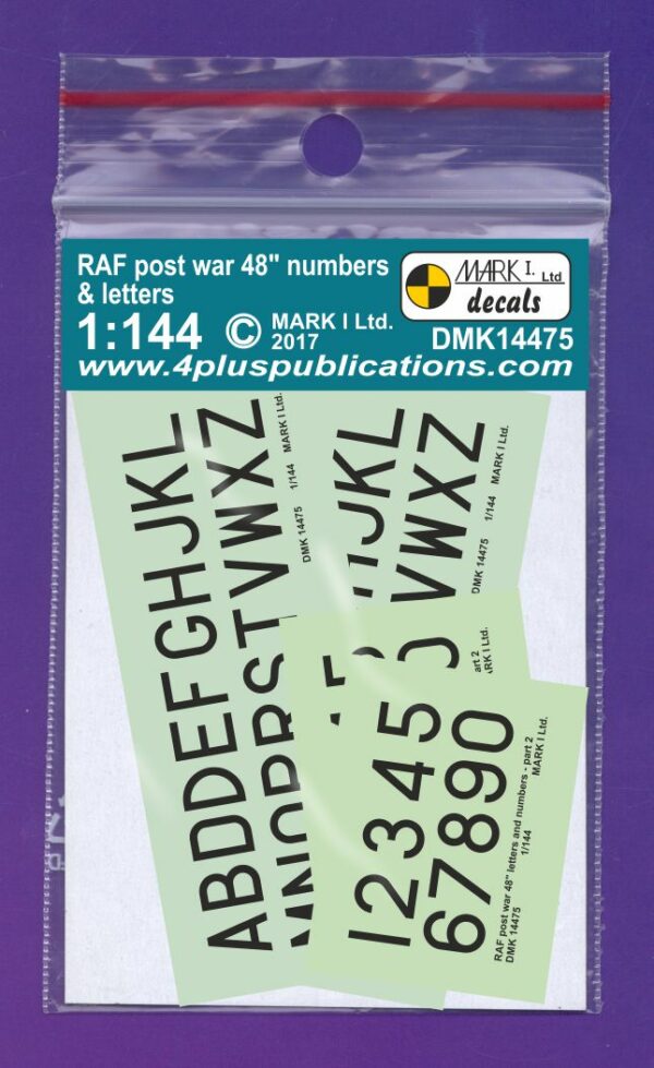 [DMK14475] RAF poválečné sériové číslice a písmena 48" - černé