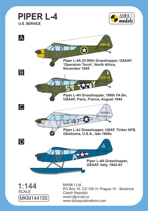 [MKM144155L] Piper L-4 Grasshopper ‘US Service’ - Image 2