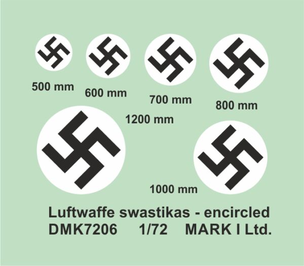 [DMK7206] Luftwaffe Swastikas, encircled - White background - Image 2