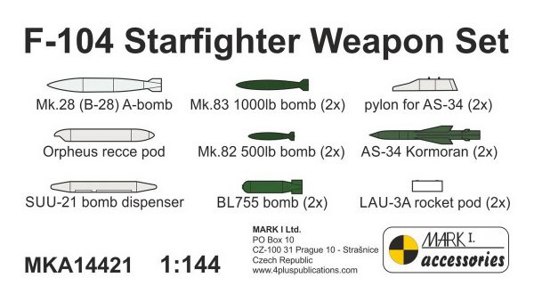 [MKA14421] F-104 Starfighter doplňkový zbraňový set