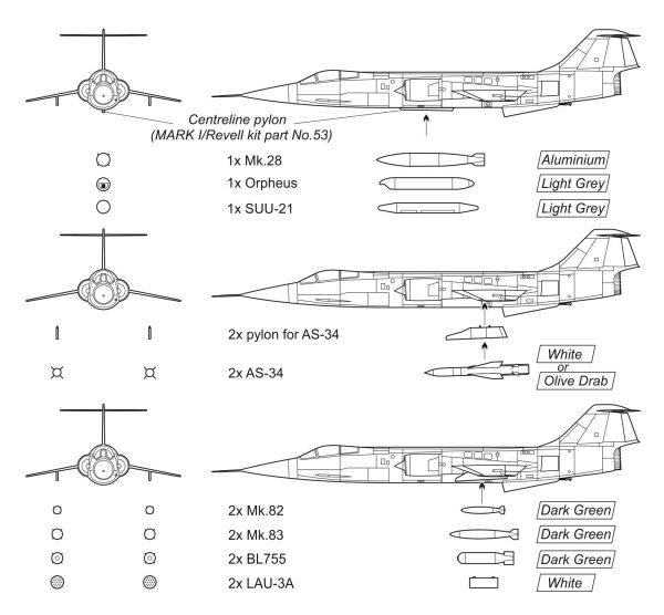 [MKA14421] F-104 Starfighter doplňkový zbraňový set - Image 3