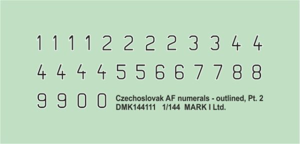 [DMK144111] Evidenční číslice čs. letectvo - černé, bílý lem, 2. díl - Image 2
