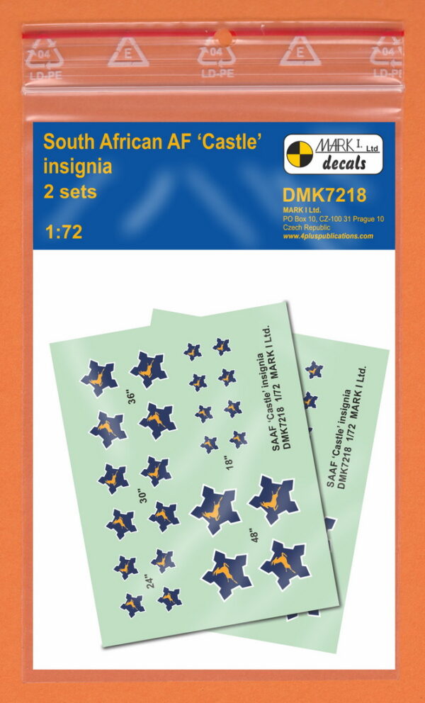 [DMK7218] SAAF ‚Springbok a Castle‘ výsostné znaky (1958-81)
