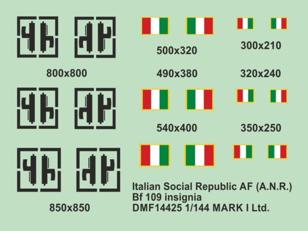 [DMF14425] Bf 109 výsostné znaky Italská sociální republika (ANR) - Image 2