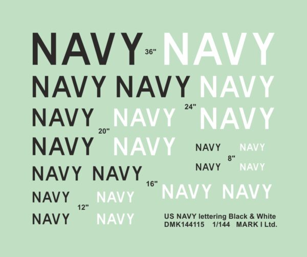 [DMK144115] US Navy nápisy - bílé & černé - Image 2