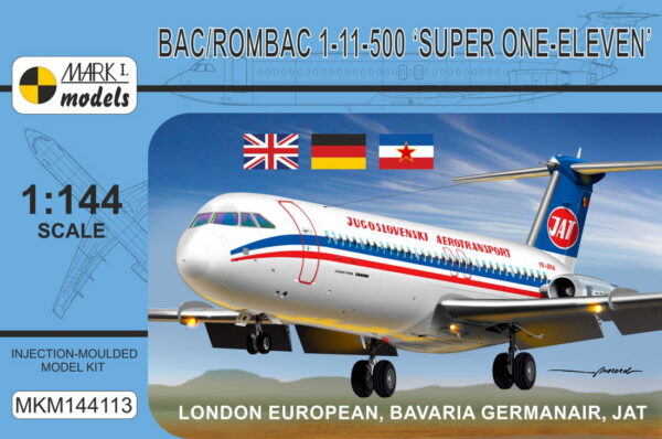 [MKM144113] BAC/Rombac 1-11-500 ,Super One-Eleven‘ London European, Bavaria Germanair, JAT