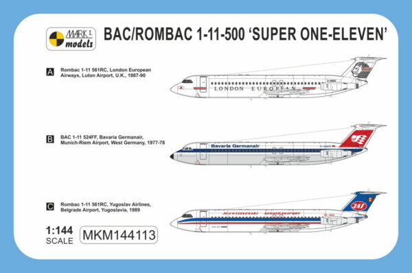 [MKM144113] BAC/Rombac 1-11-500 ,Super One-Eleven‘ London European, Bavaria Germanair, JAT - Image 2