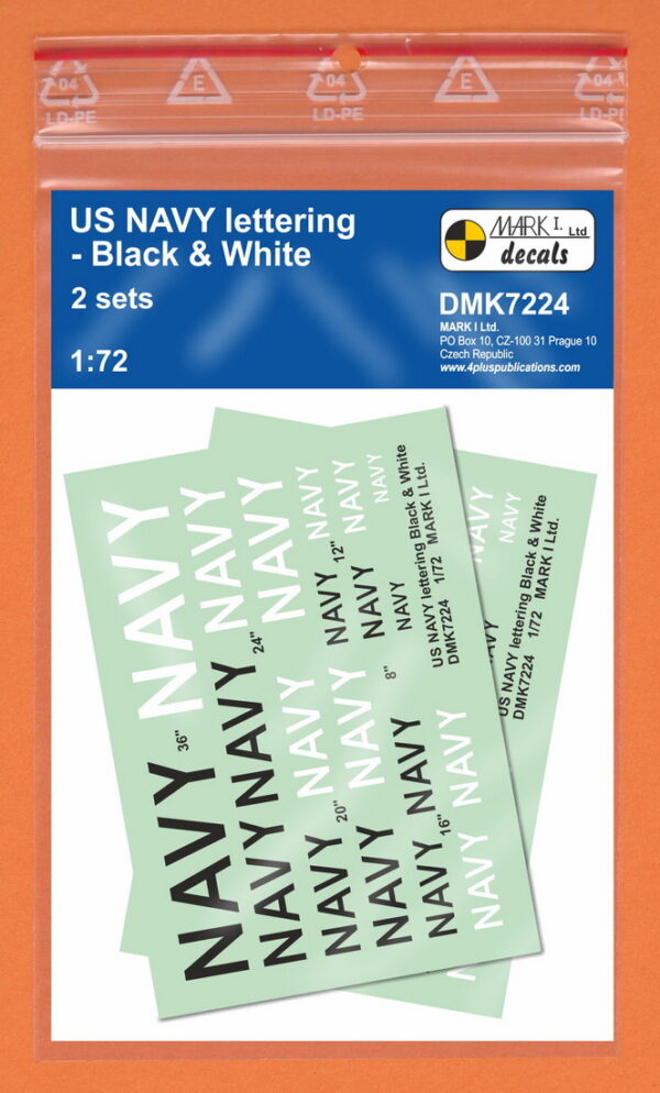 [DMK7224] US Navy lettering - Black & White