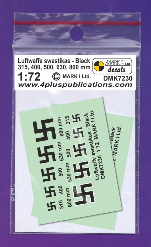 [DMK7230] Luftwaffe výsostné znaky (svastiky) - černé